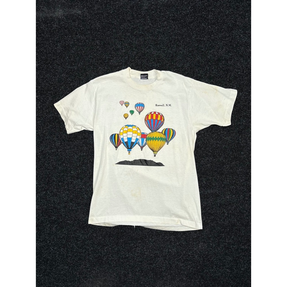 Vintage Screen Stars Roswell NM Hot Air Balloon Graphic T-Shirt Large USA Made